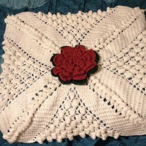 Hand Knitted cover for a mini table, or round table used for decoration